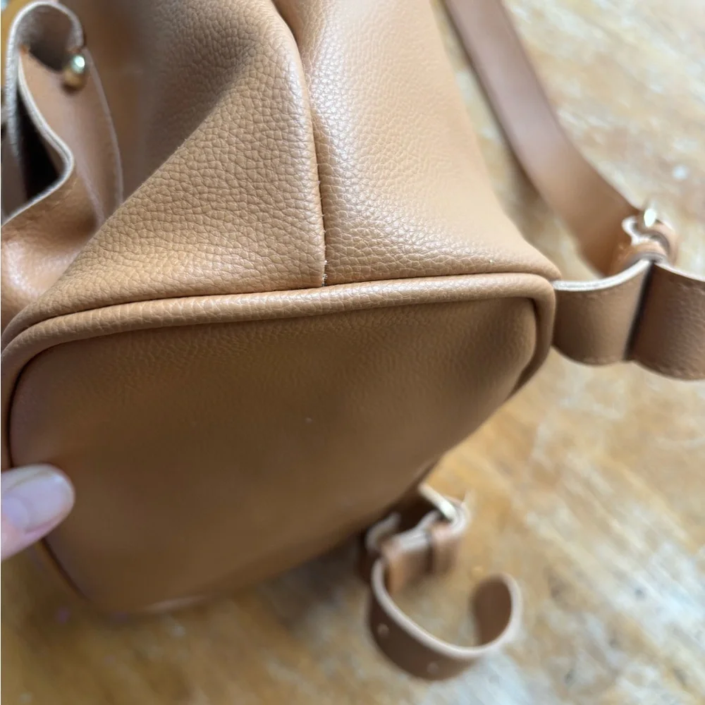 Forever 21 Faux Leather Camel Buckle Mini Backpack
